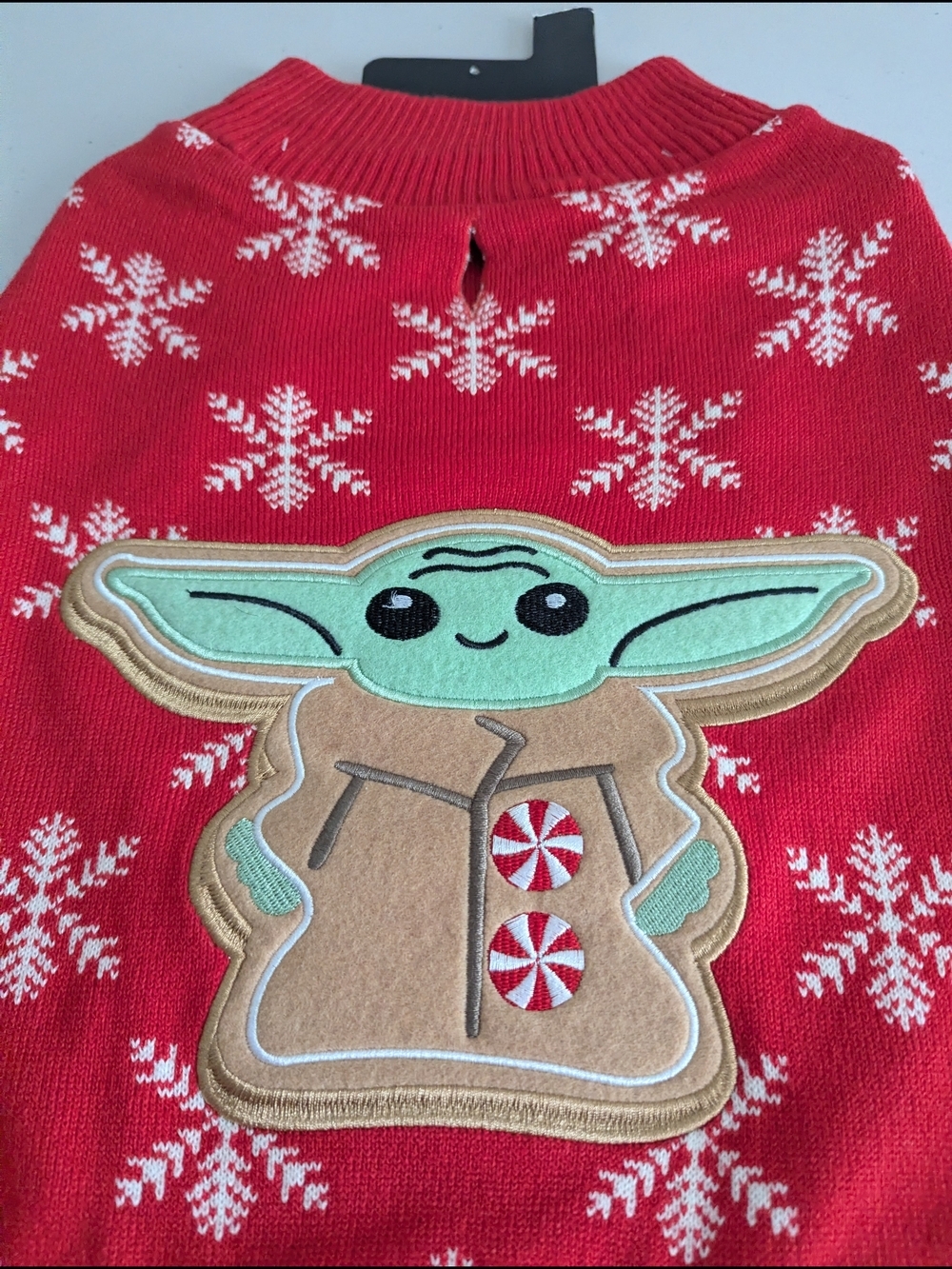 Star Wars Grogu Baby Yoda Christmas Dog Sweater Red Snowflake XL NWT
